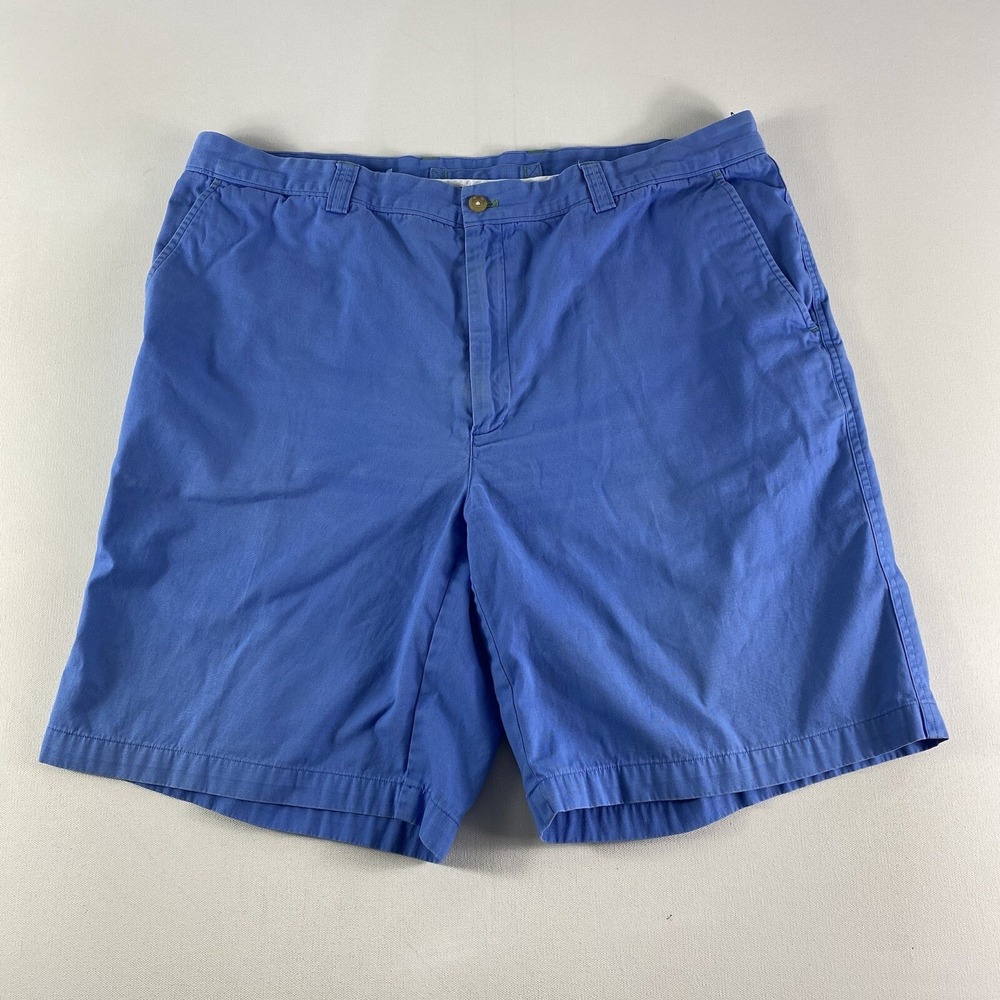 J. McLaughlin Shorts Adult 40" Chino Flat Front Golf 9" Inseam Blue Cotton Men's
